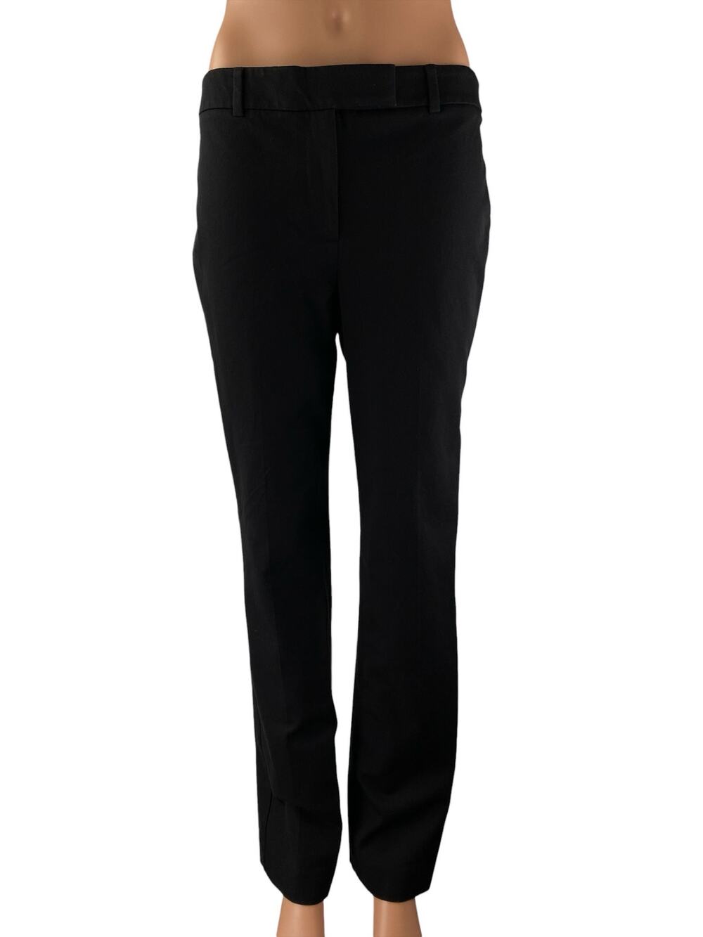 Talbots Women's Black High Rise Slim Fit Straight Leg Trouser Dress Pants Size 4
